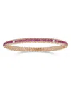 Zydo 18k Rose Gold Stretch Pink Sapphire & Diamond Row Bracelet In Pink/rose Gold