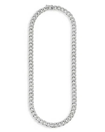 Zydo 18k White Gold Classic Chic Diamond Gourmette Chain Necklace, 16 In Metallic