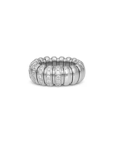 Zydo 18k White Gold Diamond Canale Stretch Ring, 0.73 Tcw In Silver