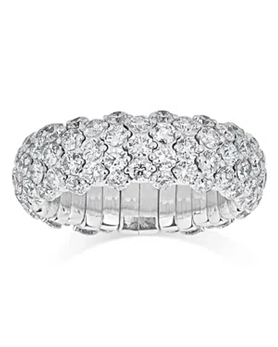 Zydo 18k White Gold Diamond Domed Stretch Ring In Metallic