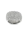 Zydo 18k White Gold Diamond Domed Wide Stretch Ring In White