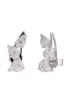 Zydo 18k White Gold Diamond Earrings In Metallic