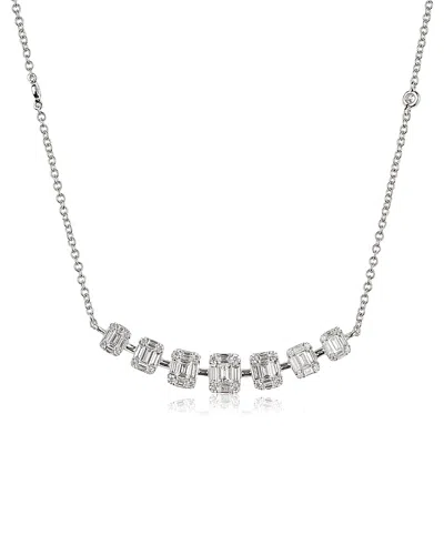 Zydo 18k White Gold Diamond Necklace, 16 In Silver