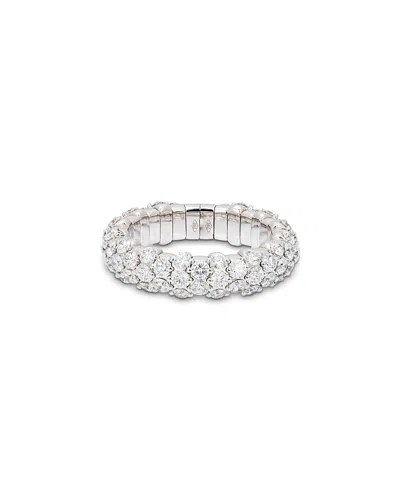 Zydo 18k White Gold Diamond Slim Domed Stretch Ring, 2.62 Tcw In Metallic