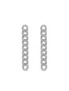 Zydo 18k White Gold Groumette Diamond Drop Earrings In Silver