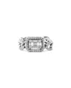 Zydo 18k White Gold Groumette Link Ring With Diamonds, 0.43 Ct. T. W. In White