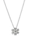 Zydo 18k White Gold Luminal Diamond Flower Pendant Necklace, 16 In White