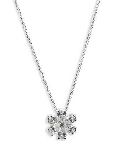 Zydo 18k White Gold Luminal Diamond Flower Pendant Necklace, 16