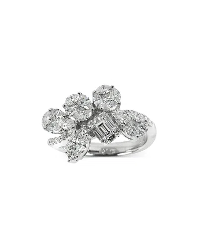 Zydo 18k White Gold Mosaic Diamond Cluster Ring