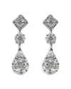 Zydo 18k White Gold Mosaic Diamond Drop Earrings In White