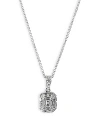 ZYDO 18K WHITE GOLD MOSAIC DIAMOND PENDANT NECKLACE, 16