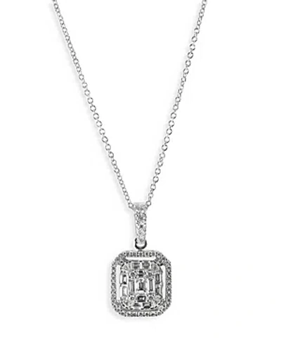 Zydo 18k White Gold Mosaic Diamond Pendant Necklace, 16 In Metallic