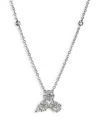 Zydo 18k White Gold Mosaic Diamond Trio Cluster Pendant Necklace, 16 In White