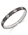 Zydo 18k White Gold Stretch Collection Black & White Diamond Flower Motif Bracelet - Exclusive In Black/white