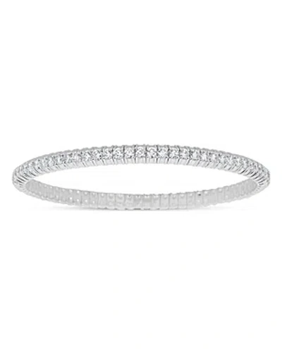 Zydo 18k White Gold Stretch Diamond Bracelet In Metallic