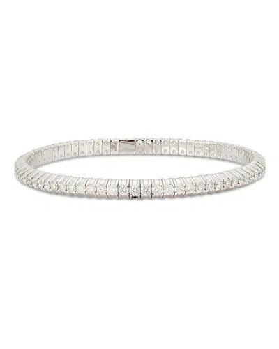 Zydo 18k White Gold Stretch Diamond Bracelet In Metallic