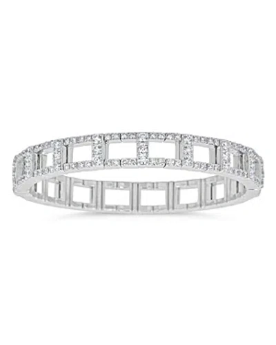 Zydo 18k White Gold Stretch Diamond Deco Link Bracelet In Metallic