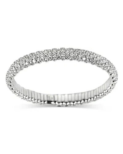 Zydo 18k White Gold Stretch Diamond Domed Bracelet In Metallic