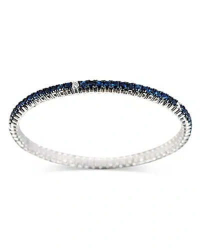 Zydo 18k White Gold Stretch Sapphire & Diamond Bracelet In Blue