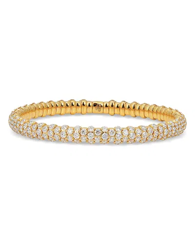 Zydo 18k Yellow Gold Diamond Slim Domed Stretch Bracelet