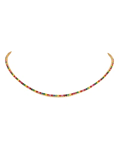 Zydo 18k Yellow Gold Multi Gemstone Tennis Necklace, 16