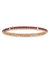 ZYDO 18K YELLOW GOLD STRETCH COLLECTION RUBY & DIAMOND STRETCH TENNIS BRACELET