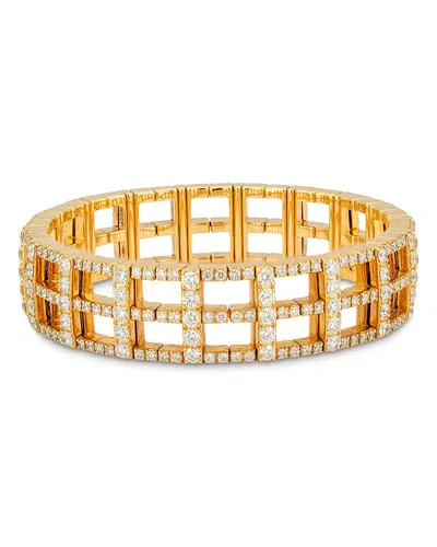 Zydo 18k Yellow Gold Stretch Diamond Lattice Bracelet