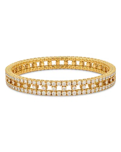 Zydo 18k Yellow Gold Stretch Diamond Window Bracelet In Pattern