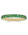 Zydo 18k Yellow Gold Stretch Tsavorite & Diamond Bracelet In Green/gold