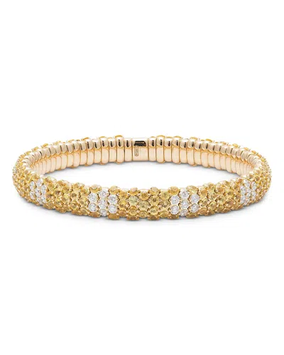 Zydo 18k Yellow Gold Yellow Sapphire & Diamond Stretch Bracelet
