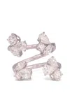 Zydo Diamond Cluster Open Ring In Silver