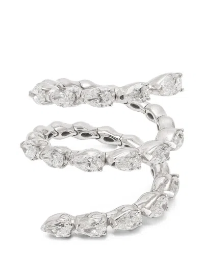 Zydo Diamond Spiral Ring In Metallic