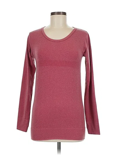 Pre-owned Zyia Active 3/4 Sleeve T-shirt In Burgundy