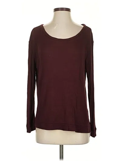Pre-owned Zyia Active 3/4 Sleeve T-shirt In Burgundy
