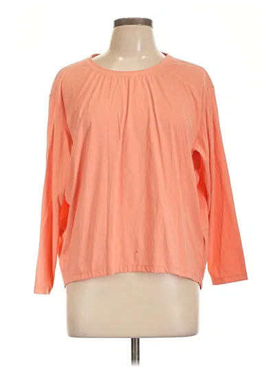 Pre-owned Zyia Active 3/4 Sleeve T-shirt In Orange