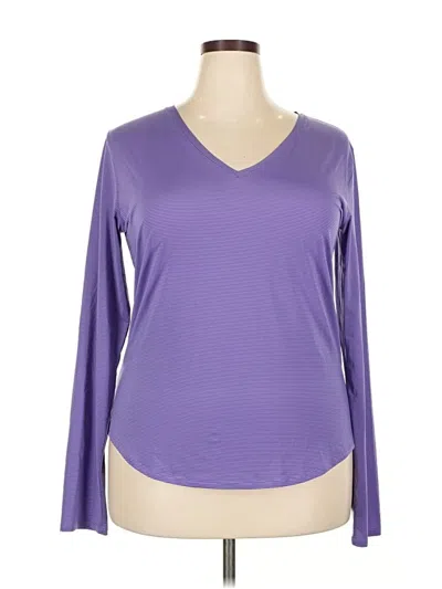 Pre-owned Zyia Active 3/4 Sleeve T-shirt In Purple