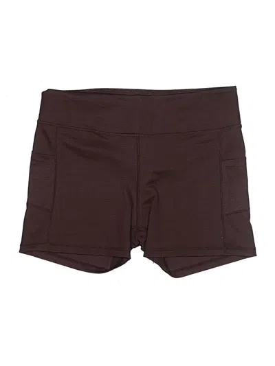 Pre-owned Zyia Active Athletic Shorts In Burgundy