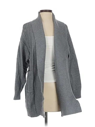 Pre-owned Zyia Active Cardigan Sweater In Gray