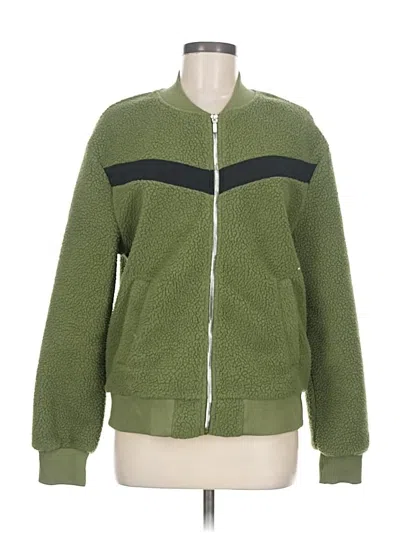 Pre-owned Zyia Active Cardigan Sweater In Green