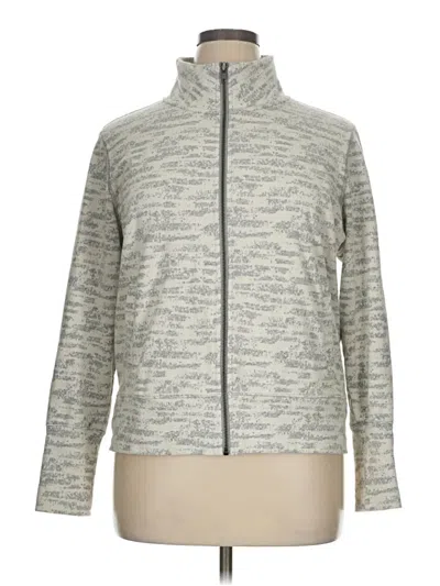 Pre-owned Zyia Active Cardigan Sweater In Silver