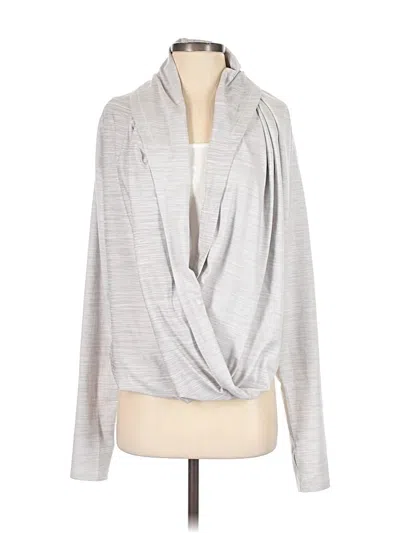 Pre-owned Zyia Active Cardigan Sweater In Silver