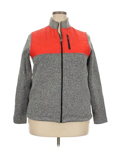 Pre-owned Zyia Active Fleece Jacket In Gray