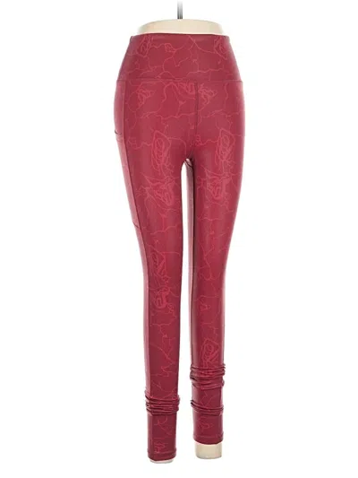 Pre-owned Zyia Active Leggings In Burgundy
