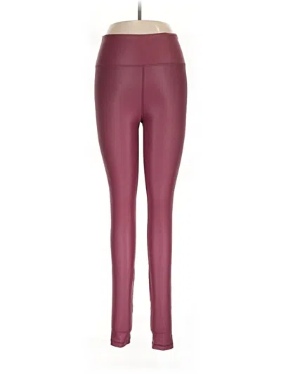 Pre-owned Zyia Active Leggings In Burgundy