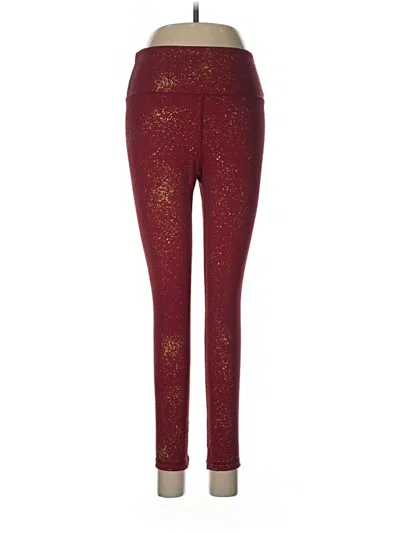 Pre-owned Zyia Active Leggings In Burgundy