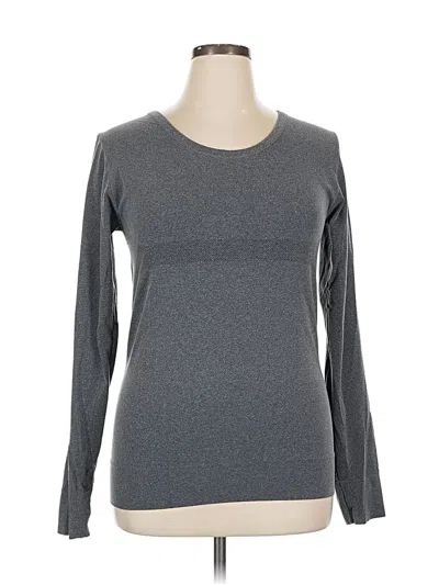 Pre-owned Zyia Active Long Sleeve T-shirt In Gray