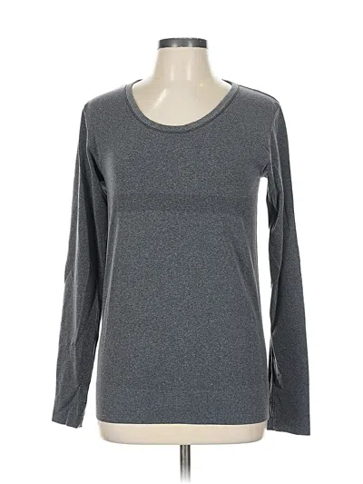 Pre-owned Zyia Active Long Sleeve T-shirt In Gray