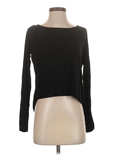 Pre-owned Zyia Active Long Sleeve Top Black Boatneck Tops