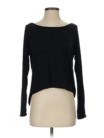 Pre-owned Zyia Active Long Sleeve Top Black Boatneck Tops
