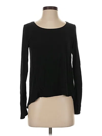 Pre-owned Zyia Active Long Sleeve Top Black Boatneck Tops